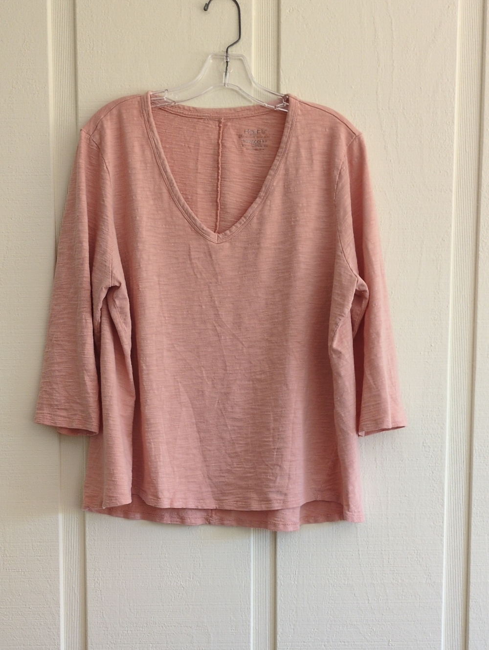 Chico's Ultimate Tee, Dusty Pink V-Neck Long Sleeve